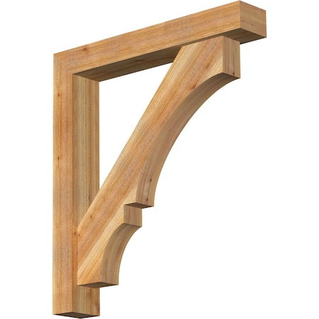 Ekena Millwork Balboa Block Rough Sawn Bracket w/ Offset Brace, Western Red Cedar, 6"W x 36"D x 40"H BKT0604X36X40BOA05RWR